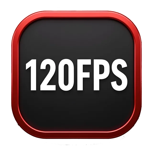 120FPS (Black) badge, transparent PNG