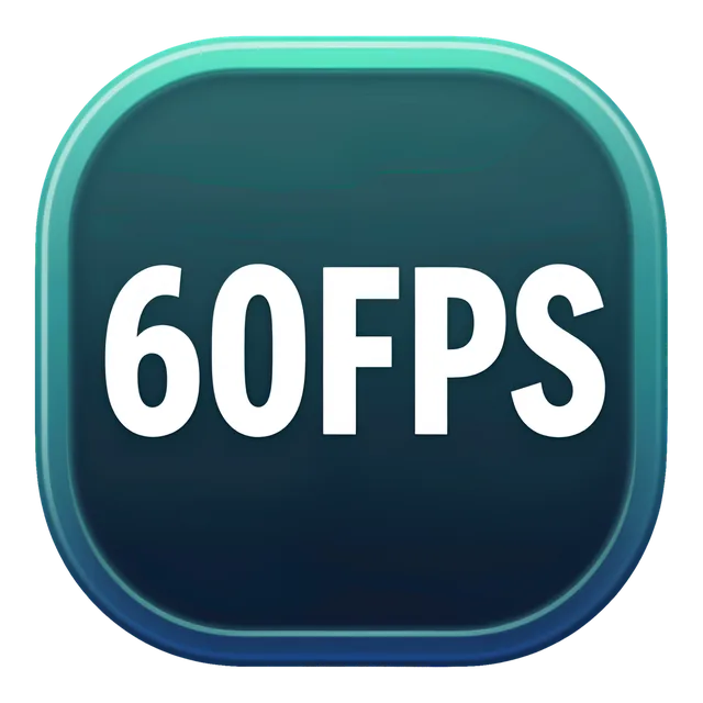 60FPS badge, transparent PNG