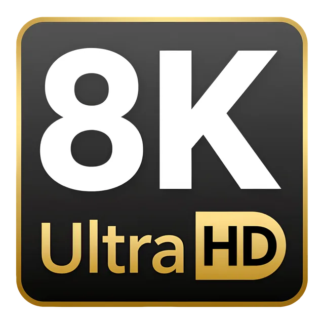 8K Ultra HD badge, transparent PNG