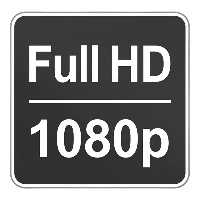 Full HD 1080p badge, transparent PNG