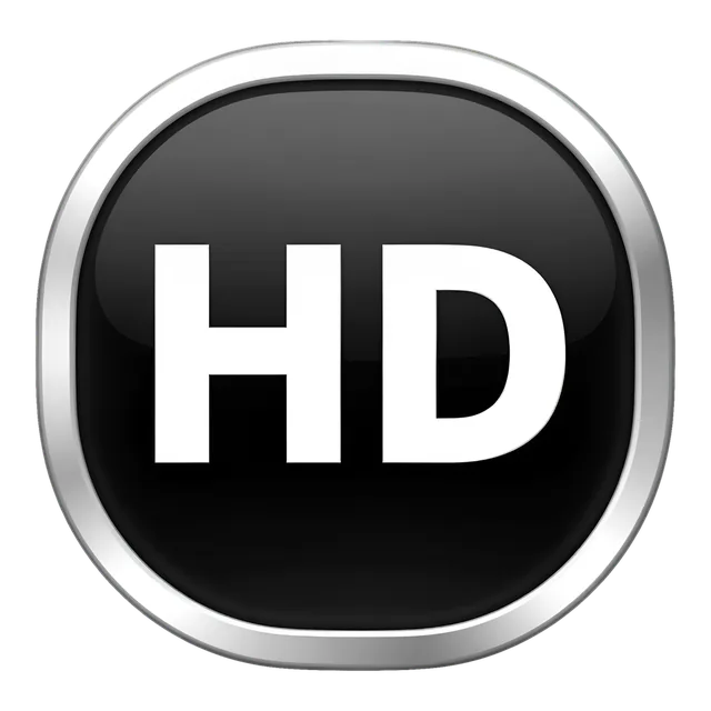 HD badge, transparent PNG