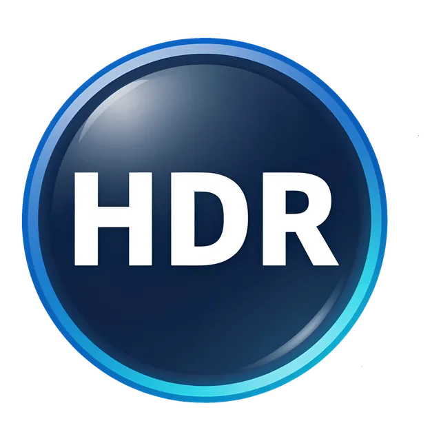 HDR badge, transparent PNG