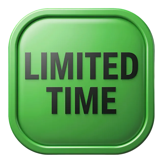 Limited Time (Green) badge, transparent PNG
