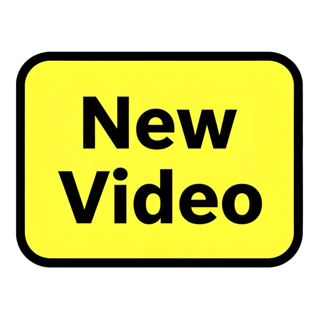 New Video badge, transparent PNG