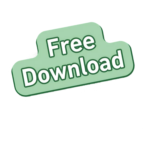Free Download (Sticker) button, transparent PNG