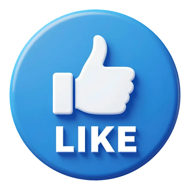 Like button, transparent PNG