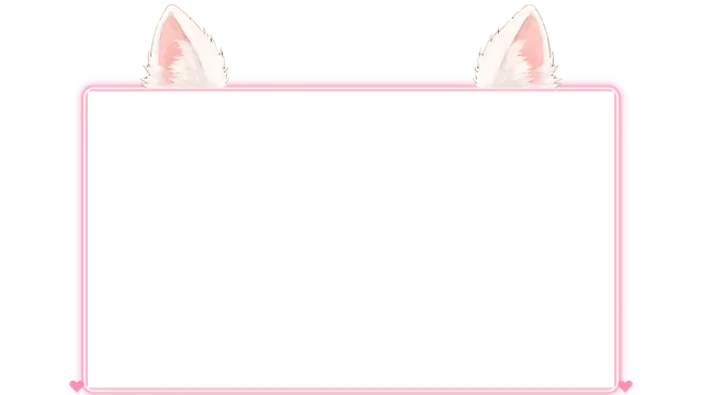 Cat Ears webcam frame, transparent PNG