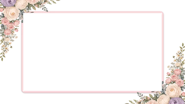 Cozy Flowers webcam frame, transparent PNG