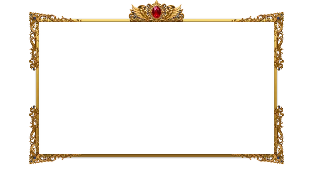 Fantasy Gold webcam frame, transparent PNG