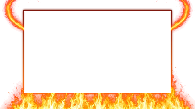 Flames webcam frame, transparent PNG