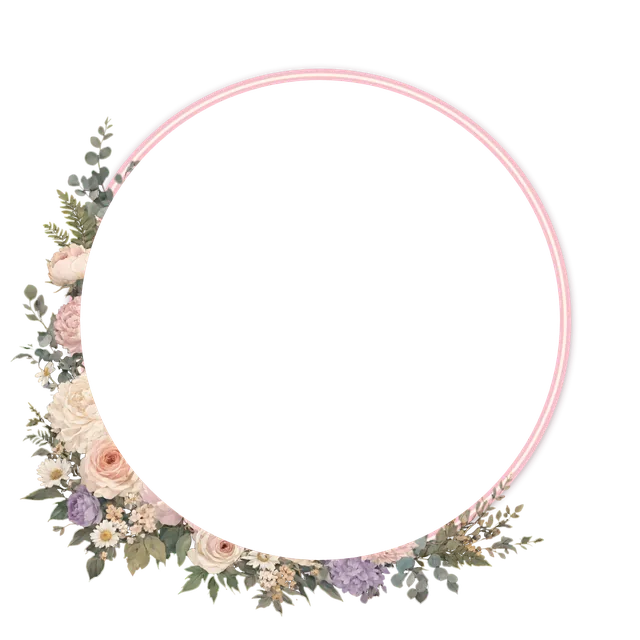 Flower Crescent (Circle) webcam frame, transparent PNG