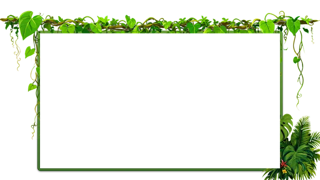 Jungle Vines webcam frame, transparent PNG