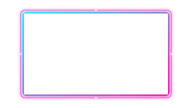 Neon Glow webcam frame, transparent PNG