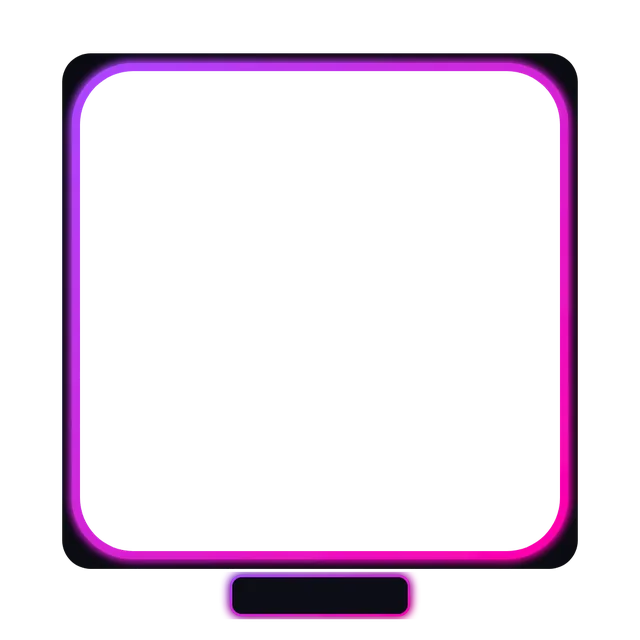 Rounded Square webcam frame, transparent PNG